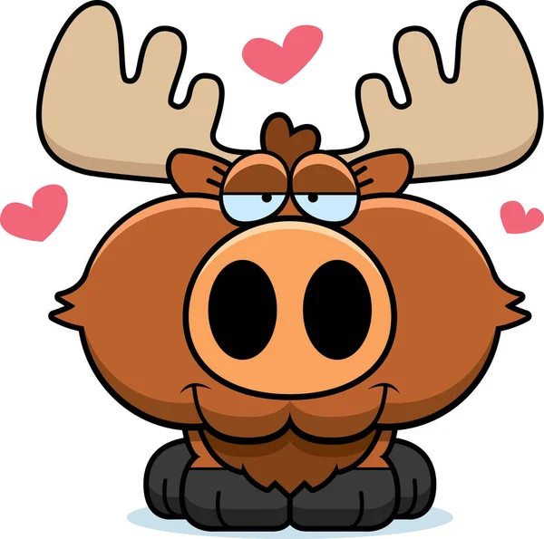 Cartoon Moose Love — Stock Vector