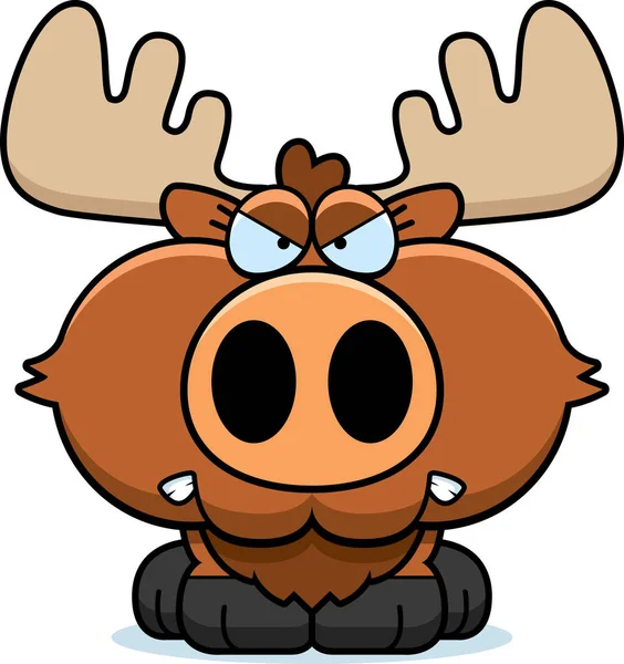 Cartoon Moose Angry — Stock Vector