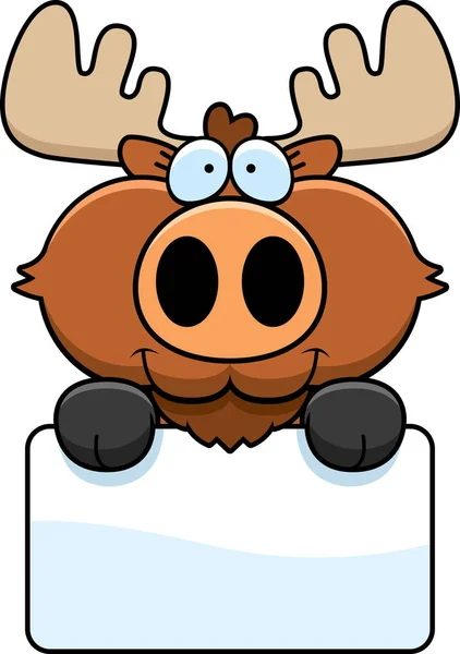 Cartoon Moose Sign — Stock Vector