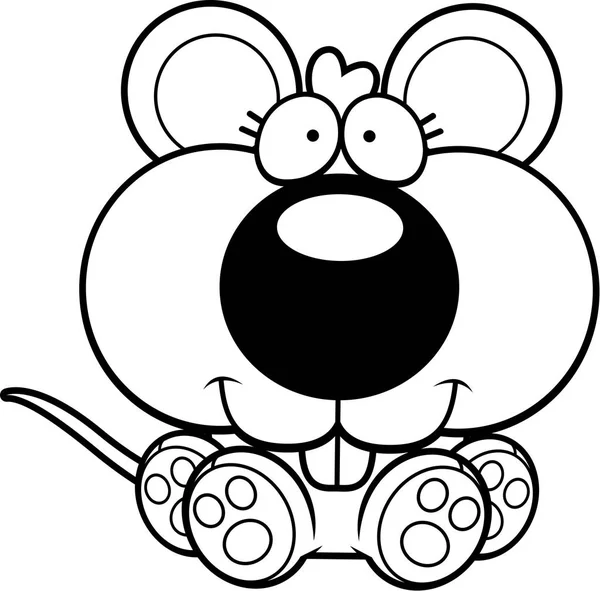 Мультфільм Дитяча миша сидячи — стоковий вектор