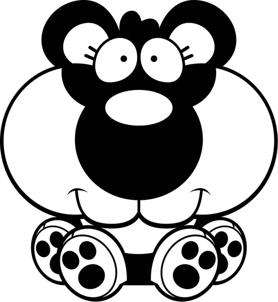 卡通熊猫幼崽坐 — 图库矢量图片