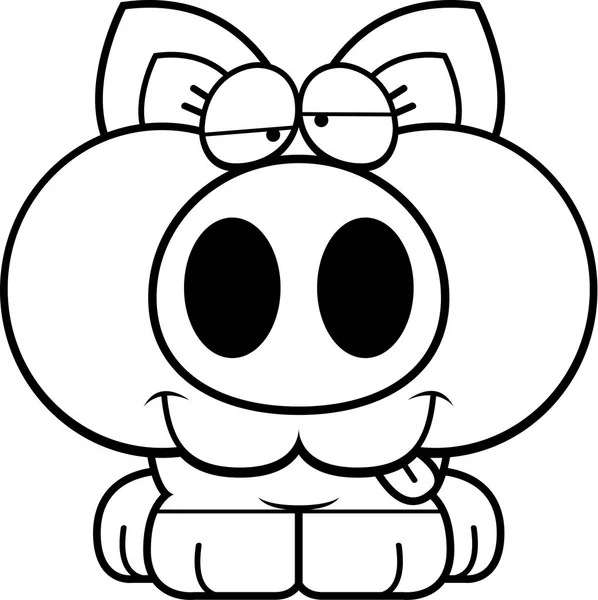 Cerdo de dibujos animados Goofy — Vector de stock