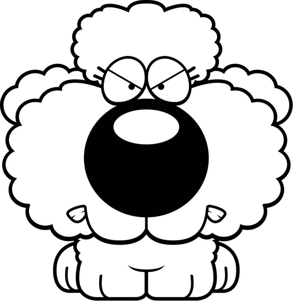 Dibujos animados Poodle enojado — Vector de stock