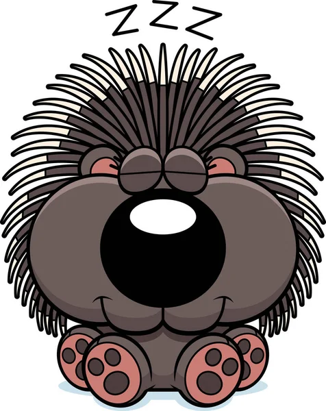 Cartoon Porcupine Napping — Stock Vector