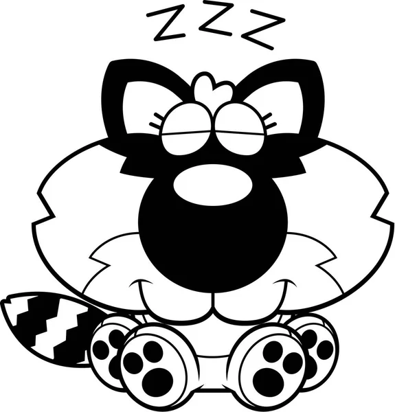 Desene animate Raccoon Napping — Vector de stoc