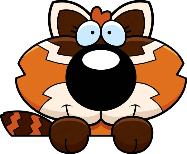 Cartoon-Roter Panda guckt — Stockvektor