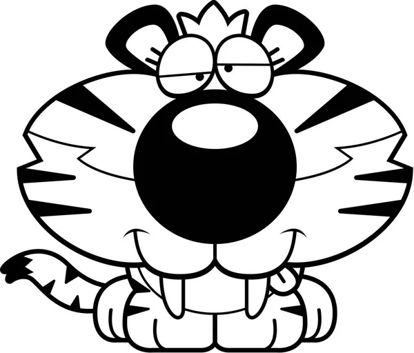 Goofy tigre dientes de sable — Vector de stock