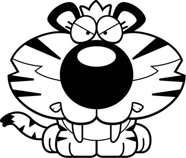 Tigre à dents de sabre en colère — Image vectorielle