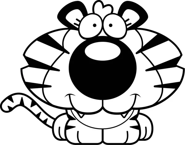 Cartoon Happy Tiger Cub — Stock Vector