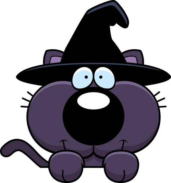Gato bruxa dos desenhos animados espreitando — Vetor de Stock