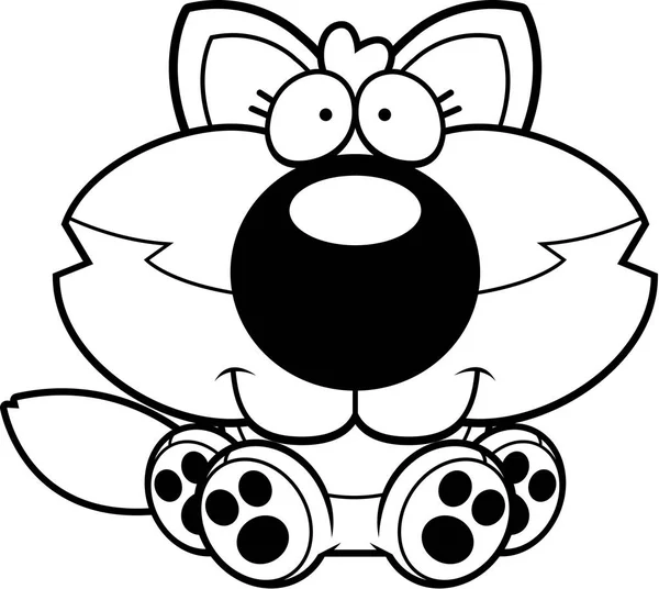 Dibujos animados lobo cachorro sentado — Archivo Imágenes Vectoriales