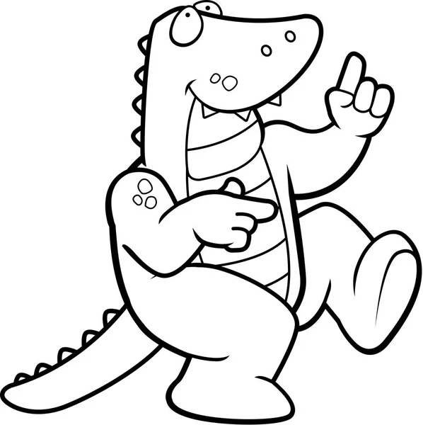 Dibujos animados cocodrilo bailando — Vector de stock