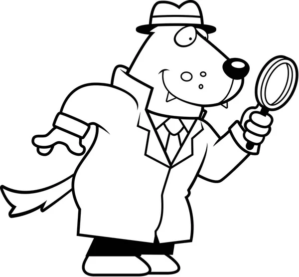 Dibujos animados Wolf Detective — Vector de stock