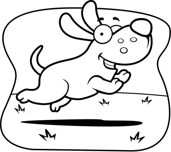Salto de perro de dibujos animados — Vector de stock