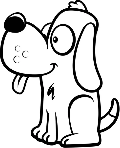 Dibujos animados perro sonriendo — Vector de stock