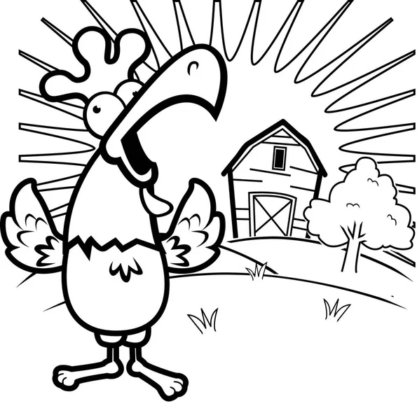 漫画鶏ファーム — ストックベクタ