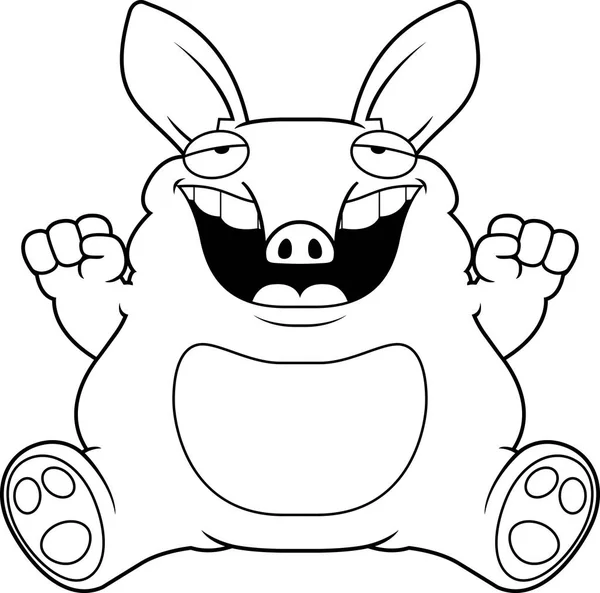 Dessin animé Gros Aardvark assis — Image vectorielle