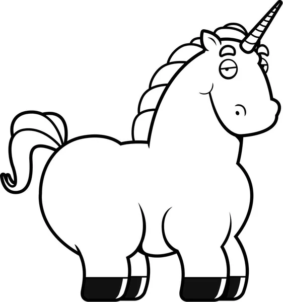 Dibujos animados unicornio sonriendo — Vector de stock