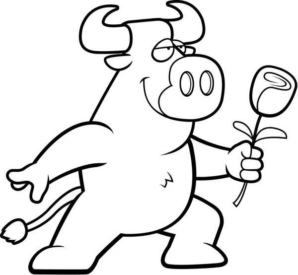 Dibujos animados Bull Flower — Vector de stock