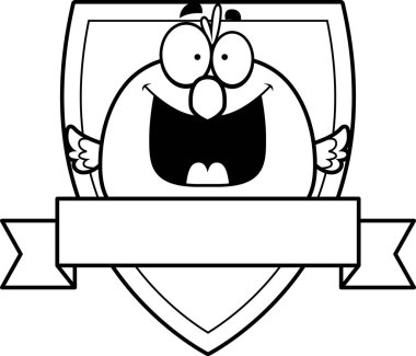 Karikatür kuş rozeti