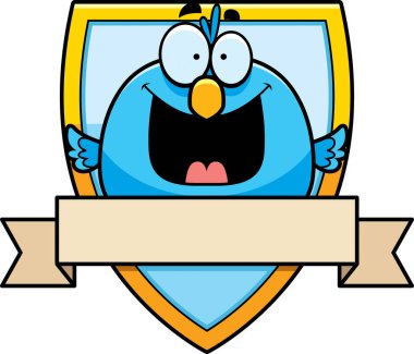 Karikatür kuş rozeti