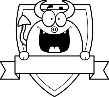 Çizgi film şeytan rozeti