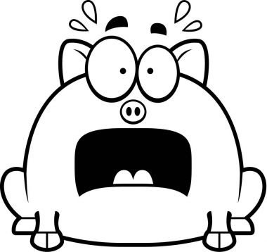 Çok korkmuş küçük domuz