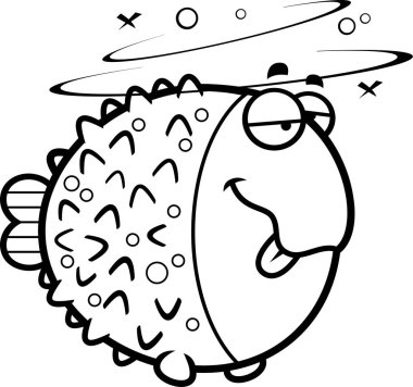 Çizgi film sarhoş Pufferfish