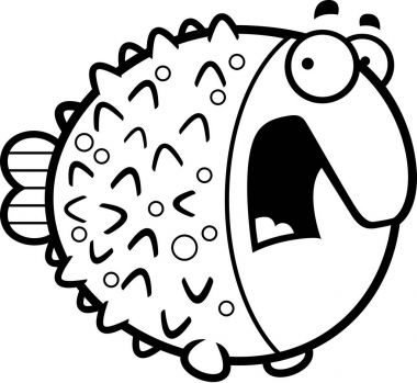 Korkmuş karikatür Pufferfish