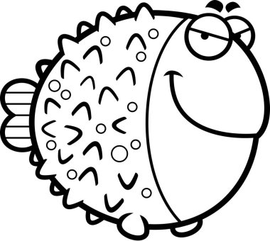 Kurnaz karikatür Pufferfish