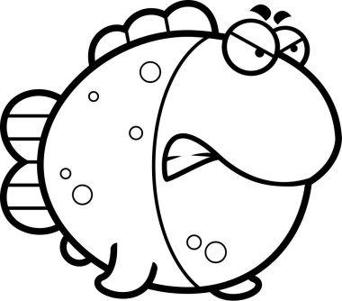 Kızgın çizgi film balık