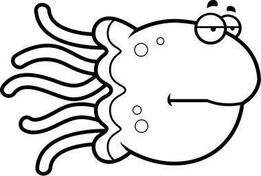 Sıkılmış karikatür denizanası