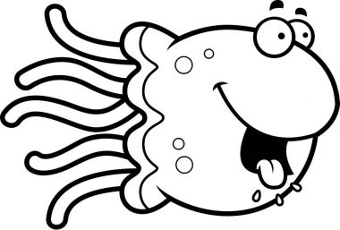 Aç karikatür denizanası