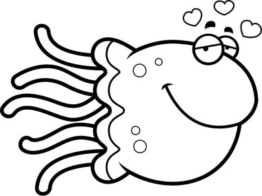 Çizgi film denizanası aşık