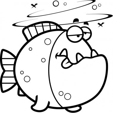 Çizgi film sarhoş Piranha