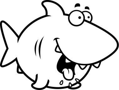 Aç karikatür köpekbalığı