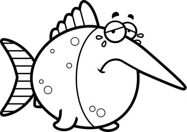 Ağlayan karikatür kılıç balığı