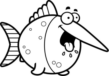 Aç karikatür kılıç balığı