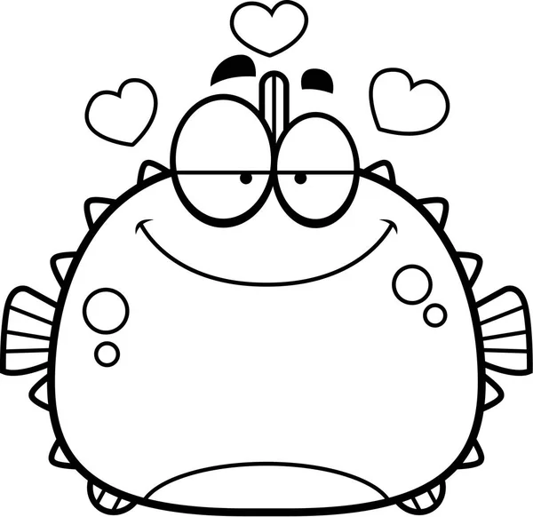 Little Blowfish in Love — Vector de stoc