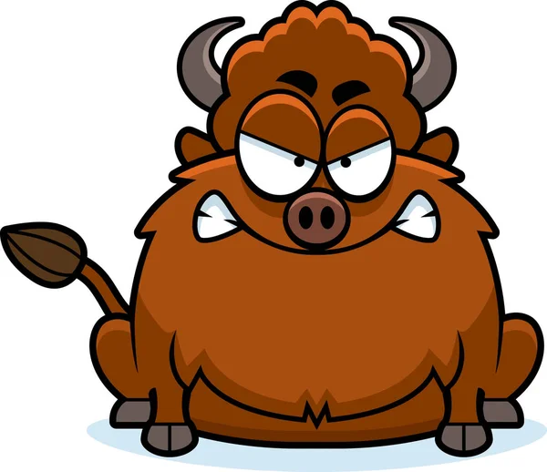 Bison Cartoon bravo — Vetor de Stock