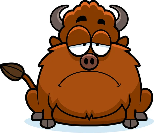 Triest Cartoon Bison — Stockvector