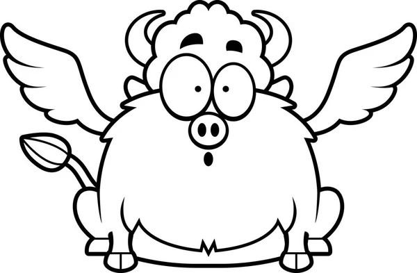 Verbaasd Cartoon Buffalo Wings — Stockvector