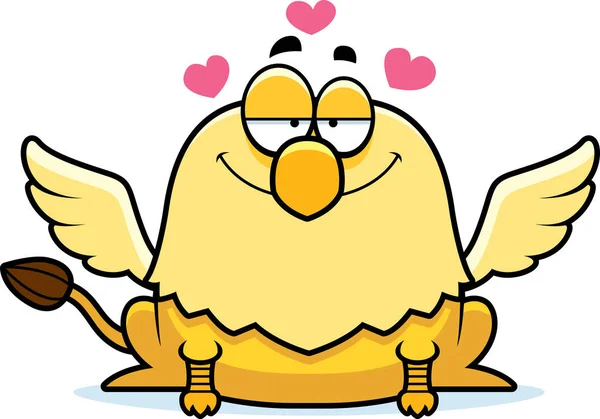 Cartoon Griffin in Love — Stock Vector