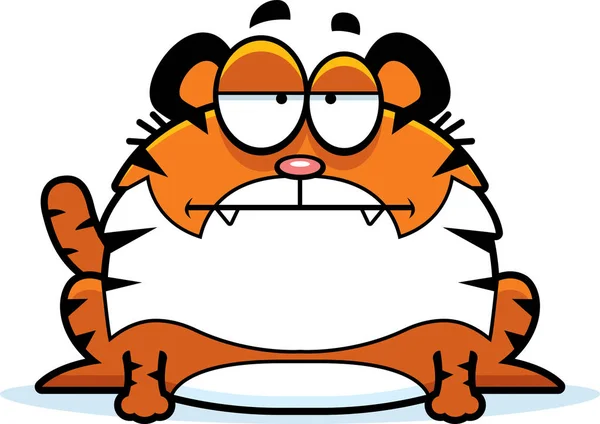 Tigre de bande dessinée ennuyé — Image vectorielle