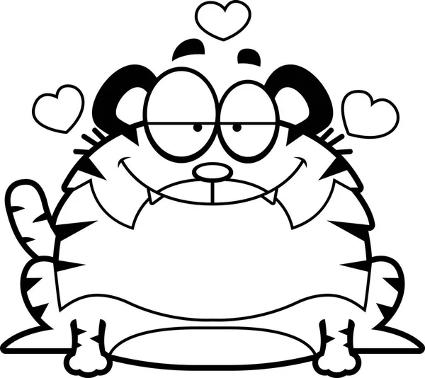 Tigre de bande dessinée en amour — Image vectorielle