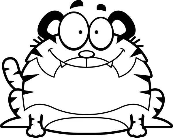 Tigre de bande dessinée souriant — Image vectorielle