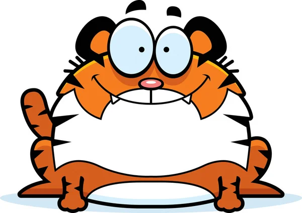 Tigre de bande dessinée souriant — Image vectorielle