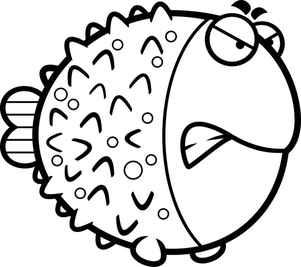 Poisson-globe Cartoon en colère — Image vectorielle