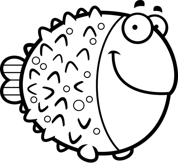 Cartoon Pufferfish Sourire — Image vectorielle