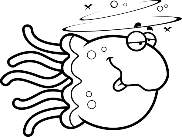 Мультфильм Пьяная медуза — стоковый вектор